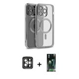 Marsilyan™- İphone 15 Pro Max Kılıf Nova Işık Özel Seri - Siyah 360 Mat Full Body Arka Koruyucu + Pvd Metal Kamera Lens