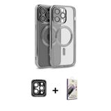 Marsilyan™- İphone 15 Pro Max Kılıf Nova Işık Özel Seri - Siyah Bilvis 3D Mat Cam Ekran Koruyucu + Pvd Metal Kamera Lens