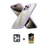 Marsilyan™- İphone 15 Pro Max Kılıf Nova Işık Serisi - Siyah Buffer Cam Ekran Koruyucu + Pvd Metal Kamera Lens - Gs