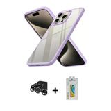 Marsilyan™- İphone 15 Pro Max Kılıf Nova Işık Serisi - Siyah Polymer Nano Ekran Koruyucu + Raze Metal Kamera Lens - Gs
