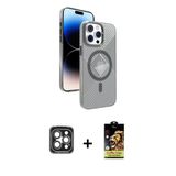 Marsilyan™- İphone 15 Pro Max Kılıf Nova Modern Prime - Siyah Buffer Cam Ekran Koruyucu + Pvd Metal Kamera Lens - Gı