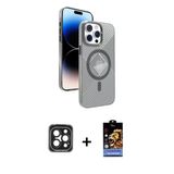 Marsilyan™- İphone 15 Pro Max Kılıf Nova Modern Prime - Siyah Buffer Hayalet Cam Ekran Koruyucu + Pvd Metal Kamera Lens