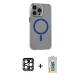 Marsilyan™- İphone 15 Pro Max Kılıf Odak Form Özel Seri - Siyah Polymer Nano Ekran Koruyucu + Pvd Metal Kamera Lens - Lt