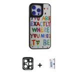 Marsilyan™- İphone 15 Pro Max Kılıf Odak Klasik Serisi - Siyah Bilvis 0.18Mm Plus Cam Ekran Koruyucu + Pvd Metal Kamera
