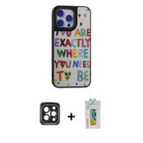 Marsilyan™- İphone 15 Pro Max Kılıf Odak Klasik Serisi - Siyah Polymer Nano Ekran Koruyucu + Pvd Metal Kamera Lens - Sh