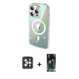 Marsilyan™- İphone 15 Pro Max Kılıf Odak Modern Serisi - Şeffaf 360 Full Body Arka Koruyucu + Pvd Metal Kamera Lens - Gı