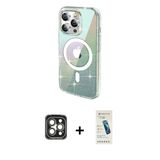Marsilyan™- İphone 15 Pro Max Kılıf Odak Modern Serisi - Şeffaf Pasifik Cam Ekran Koruyucu + Pvd Metal Kamera Lens - Gı
