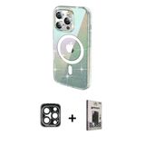 Marsilyan™- İphone 15 Pro Max Kılıf Odak Modern Serisi - Siyah Bilvis Hayalet Cam Ekran Koruyucu + Pvd Metal Kamera Lens