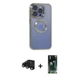Marsilyan™- İphone 15 Pro Max Kılıf Pusula Form - Şeffaf 360 Full Body Arka Koruyucu + Raze Metal Kamera Lens - Sh
