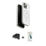 Marsilyan™- İphone 15 Pro Max Kılıf Pusula Form Serisi - Şeffaf Pasifik Cam Ekran Koruyucu + Raze Metal Kamera Lens - Gs