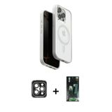 Marsilyan™- İphone 15 Pro Max Kılıf Pusula Form Serisi - Siyah 360 Mat Full Body Arka Koruyucu + Pvd Metal Kamera Lens -
