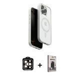 Marsilyan™- İphone 15 Pro Max Kılıf Pusula Form Serisi - Siyah Bilvis Hayalet Cam Ekran Koruyucu + Pvd Metal Kamera Lens