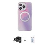 Marsilyan™- İphone 15 Pro Max Kılıf Pusula Form - Siyah Bilvis 0.18Mm Plus Cam Ekran Koruyucu + Raze Metal Kamera Lens -