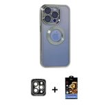 Marsilyan™- İphone 15 Pro Max Kılıf Pusula Form - Siyah Buffer Hayalet Cam Ekran Koruyucu + Pvd Metal Kamera Lens - Gı