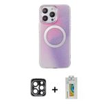Marsilyan™- İphone 15 Pro Max Kılıf Pusula Form - Siyah Polymer Nano Ekran Koruyucu + Pvd Metal Kamera Lens - Lt