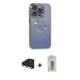 Marsilyan™- İphone 15 Pro Max Kılıf Pusula Form - Siyah Polymer Nano Ekran Koruyucu + Raze Metal Kamera Lens - Lt