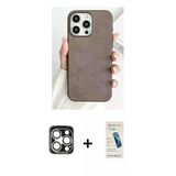Marsilyan™- İphone 15 Pro Max Kılıf Pusula Modern - Şeffaf Pasifik Cam Ekran Koruyucu + Pvd Metal Kamera Lens - Gs
