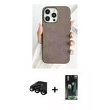 Marsilyan™- İphone 15 Pro Max Kılıf Pusula Modern - Siyah 360 Mat Full Body Arka Koruyucu + Raze Metal Kamera Lens - Sh