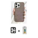Marsilyan™- İphone 15 Pro Max Kılıf Pusula Modern - Siyah Polymer Nano Ekran Koruyucu + Pvd Metal Kamera Lens - Gs