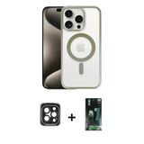 Marsilyan™- İphone 15 Pro Max Kılıf Siluet Çizgi Serisi - Şeffaf 360 Full Body Arka Koruyucu + Pvd Metal Kamera Lens - S