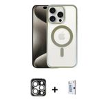 Marsilyan™- İphone 15 Pro Max Kılıf Siluet Çizgi Serisi - Siyah Bilvis 0.18Mm Plus Cam Ekran Koruyucu + Pvd Metal Kamera