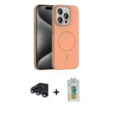 Marsilyan™- İphone 15 Pro Max Kılıf Siluet Doku Özel Seri - Siyah Polymer Nano Ekran Koruyucu + Raze Metal Kamera Lens -