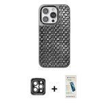 Marsilyan™- İphone 15 Pro Max Kılıf Siluet Form Serisi - Şeffaf Pasifik Cam Ekran Koruyucu + Pvd Metal Kamera Lens - Gı