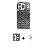 Marsilyan™- İphone 15 Pro Max Kılıf Siluet Form Serisi - Siyah Bilvis 0.18Mm Plus Cam Ekran Koruyucu + Pvd Metal Kamera