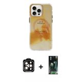 Marsilyan™- İphone 15 Pro Max Kılıf Ufuk Doku Prime - Şeffaf 360 Full Body Arka Koruyucu + Pvd Metal Kamera Lens - Tu