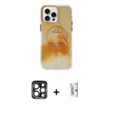Marsilyan™- İphone 15 Pro Max Kılıf Ufuk Doku Prime - Siyah Bilvis 0.18Mm Plus Cam Ekran Koruyucu + Pvd Metal Kamera Len