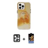 Marsilyan™- İphone 15 Pro Max Kılıf Ufuk Doku Prime - Siyah Buffer Hayalet Cam Ekran Koruyucu + Pvd Metal Kamera Lens -