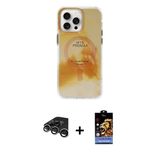 Marsilyan™- İphone 15 Pro Max Kılıf Ufuk Doku Prime - Siyah Buffer Hayalet Cam Ekran Koruyucu + Raze Metal Kamera Lens -