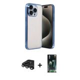 Marsilyan™- İphone 15 Pro Max Kılıf Vadi Minimal - Şeffaf 360 Full Body Arka Koruyucu + Raze Metal Kamera Lens - Tmgı