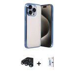 Marsilyan™- İphone 15 Pro Max Kılıf Vadi Minimal - Siyah Bilvis 0.18Mm Plus Cam Ekran Koruyucu + Raze Metal Kamera Lens