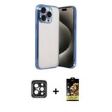 Marsilyan™- İphone 15 Pro Max Kılıf Vadi Minimal - Siyah Buffer Cam Ekran Koruyucu + Pvd Metal Kamera Lens - Sh