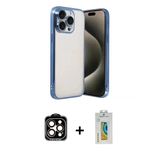 Marsilyan™- İphone 15 Pro Max Kılıf Vadi Minimal - Siyah Polymer Nano Ekran Koruyucu + Pvd Metal Kamera Lens - Tu