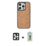 Marsilyan™- İphone 15 Pro Max Kılıf Vadi Özel Seri - Siyah Polymer Nano Ekran Koruyucu + Pvd Metal Kamera Lens - Lt