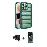 Marsilyan™- İphone 15 Pro Max Kılıf Yadigar Doku Özel Seri - Şeffaf 360 Full Body Arka Koruyucu + Raze Metal Kamera Lens