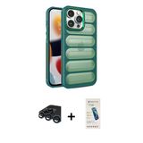 Marsilyan™- İphone 15 Pro Max Kılıf Yadigar Doku Özel Seri - Şeffaf Pasifik Cam Ekran Koruyucu + Raze Metal Kamera Lens
