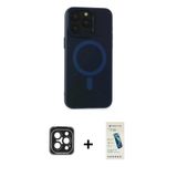 Marsilyan™- İphone 15 Pro Max Kılıf Yadigar Işık - Şeffaf Pasifik Cam Ekran Koruyucu + Pvd Metal Kamera Lens - Sh