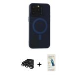 Marsilyan™- İphone 15 Pro Max Kılıf Yadigar Işık - Şeffaf Pasifik Cam Ekran Koruyucu + Raze Metal Kamera Lens - Tmgı