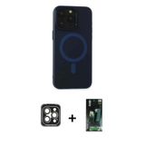 Marsilyan™- İphone 15 Pro Max Kılıf Yadigar Işık - Siyah 360 Mat Full Body Arka Koruyucu + Pvd Metal Kamera Lens - Gı