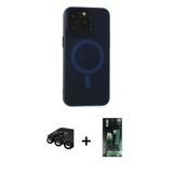 Marsilyan™- İphone 15 Pro Max Kılıf Yadigar Işık - Siyah 360 Mat Full Body Arka Koruyucu + Raze Metal Kamera Lens - Sh