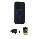 Marsilyan™- İphone 15 Pro Max Kılıf Yadigar Işık - Siyah Buffer Cam Ekran Koruyucu + Raze Metal Kamera Lens - Sh