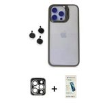 Marsilyan™- İphone 15 Pro Max Kılıf Yankı Asil Serisi - Şeffaf Pasifik Cam Ekran Koruyucu + Pvd Metal Kamera Lens - Gs