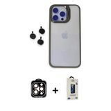 Marsilyan™- İphone 15 Pro Max Kılıf Yankı Asil Serisi - Siyah Bilvis Hayalet Cam Ekran Koruyucu + Pvd Metal Kamera Lens