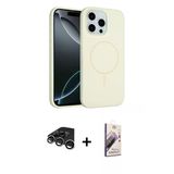 Marsilyan™- İphone 15 Pro Max Kılıf Yankı Form Serisi - Siyah Bilvis 3D Mat Cam Ekran Koruyucu + Raze Metal Kamera Lens