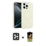 Marsilyan™- İphone 15 Pro Max Kılıf Yankı Form Serisi - Siyah Buffer Cam Ekran Koruyucu + Pvd Metal Kamera Lens - Sh