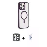 Marsilyan™- İphone 15 Pro Max Kılıf Yankı Işık Özel Seri - Siyah Bilvis 0.18Mm Plus Cam Ekran Koruyucu + Pvd Metal Kamer