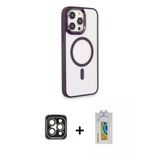 Marsilyan™- İphone 15 Pro Max Kılıf Yankı Işık Özel Seri - Siyah Polymer Nano Ekran Koruyucu + Pvd Metal Kamera Lens - G